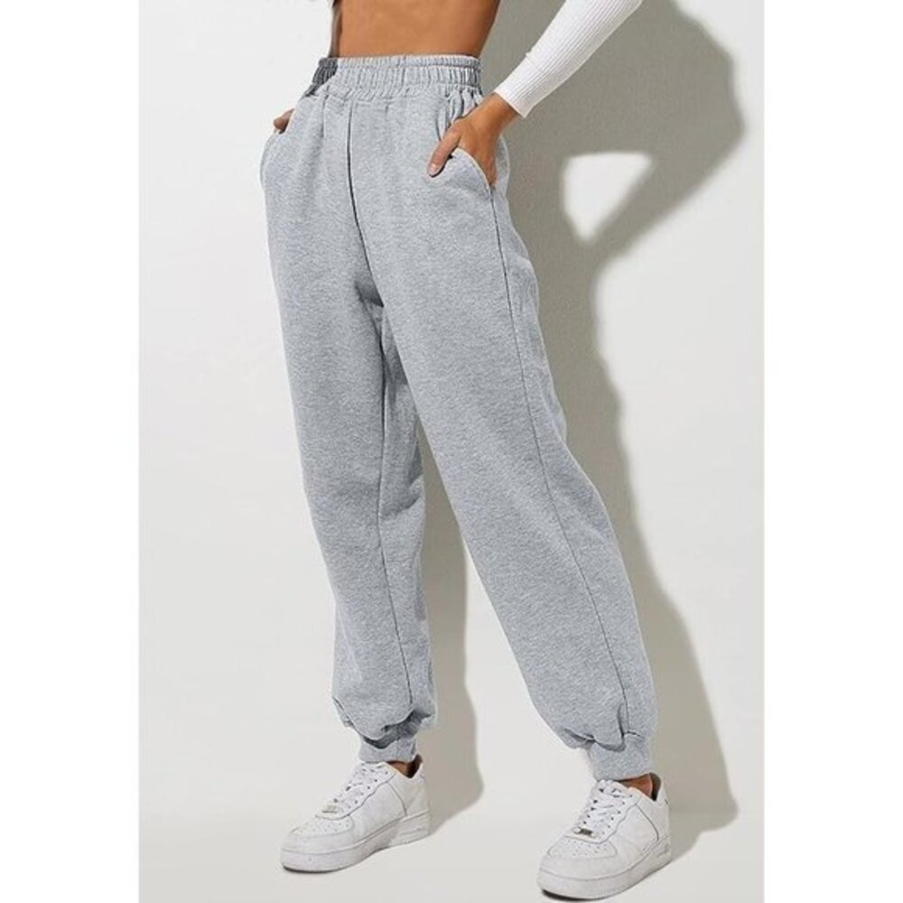 Women's High Waisted Gray Baggy Sweatpants Joggers